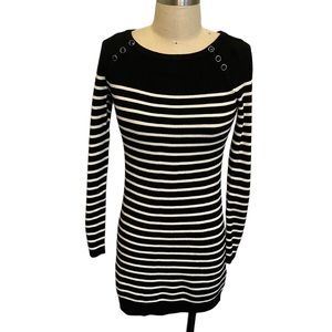 WHBM Striped Crew Neck Tunic Sweater Size XS